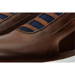Vinci Leather The Sonoma Brown / Navy Blue Leather Sneaker (D2122T)