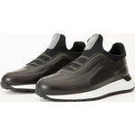 Vinci Leather The Sonoma Plain Black Leather Sneaker (D2122T)