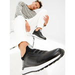 Vinci Leather The Sonoma Plain Black Leather Sneaker (D2122T)