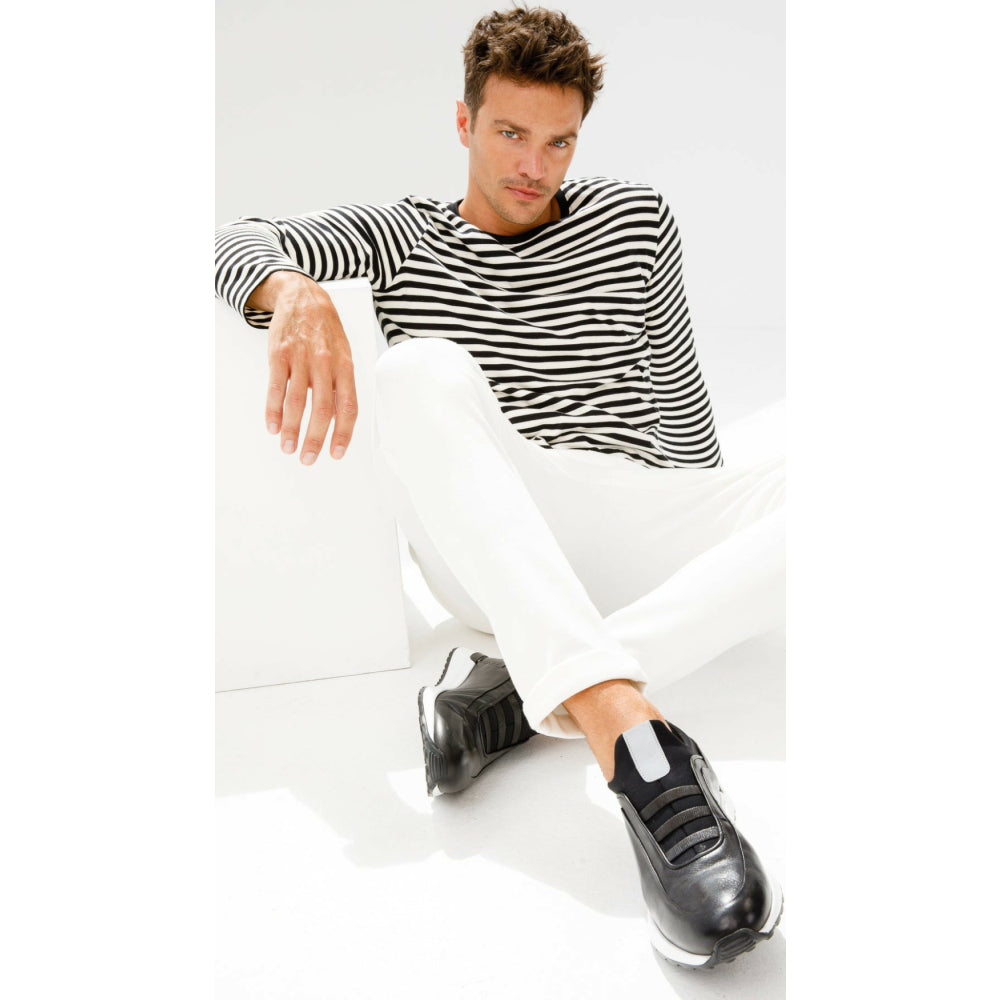 Vinci Leather The Sonoma Plain Black Leather Sneaker (D2122T)