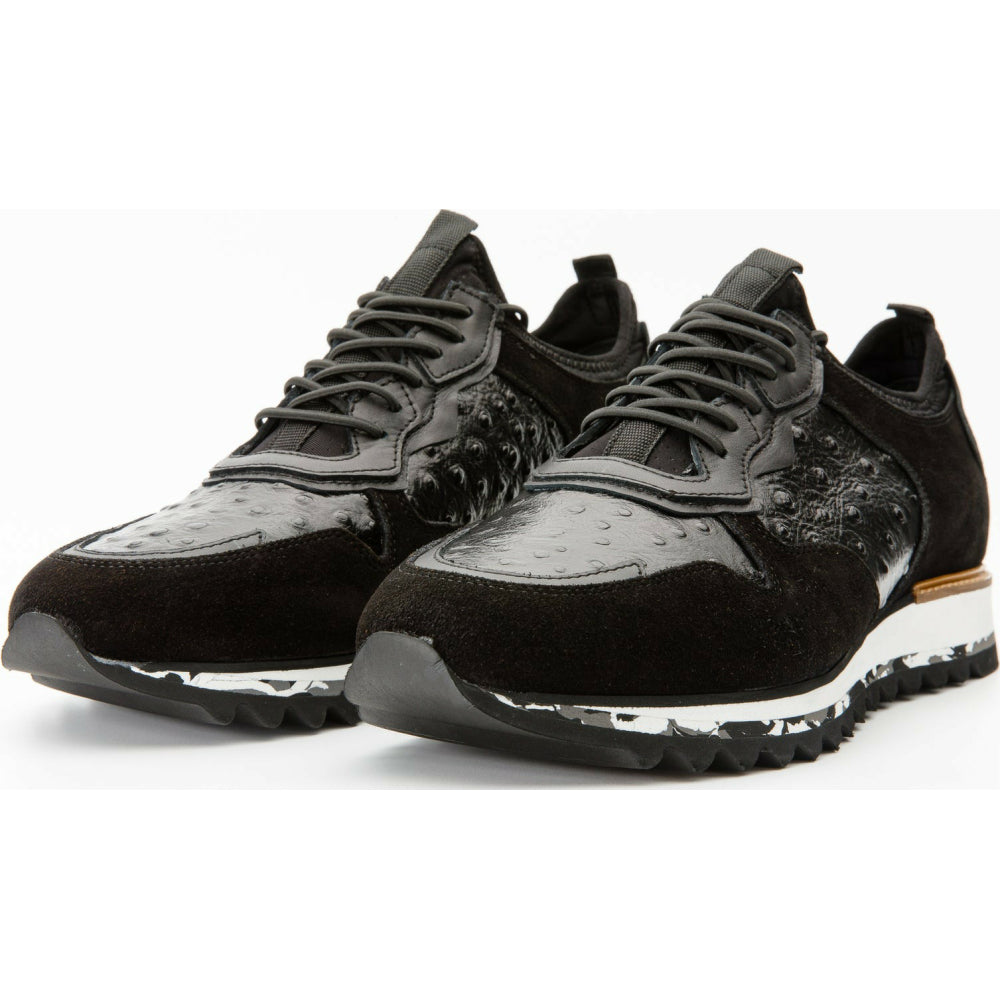 Vinci Leather The Sopez Black Leather Sneaker (15135)