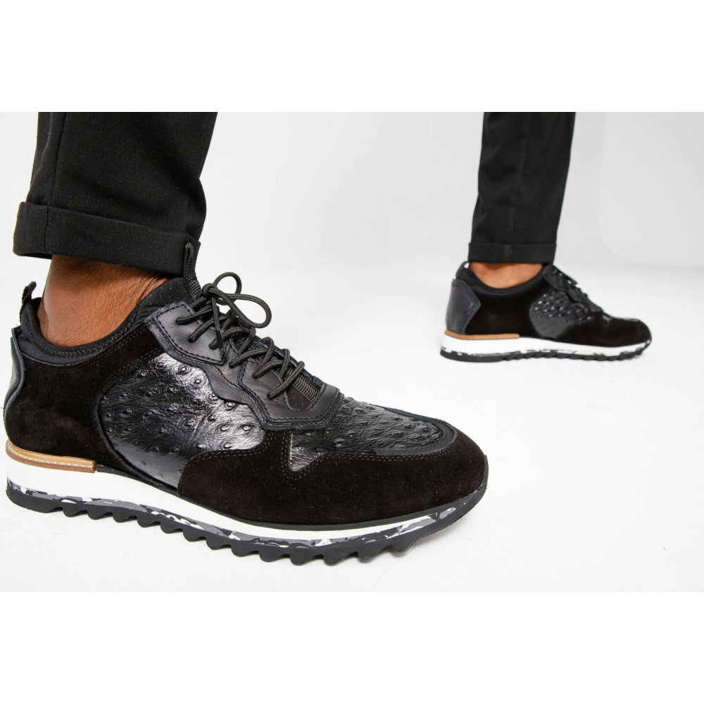 Vinci Leather The Sopez Black Leather Sneaker (15135)