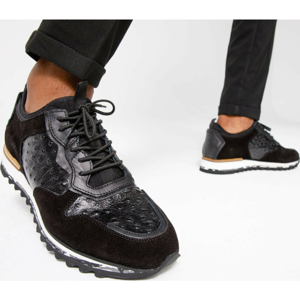Vinci Leather The Sopez Black Leather Sneaker (15135)