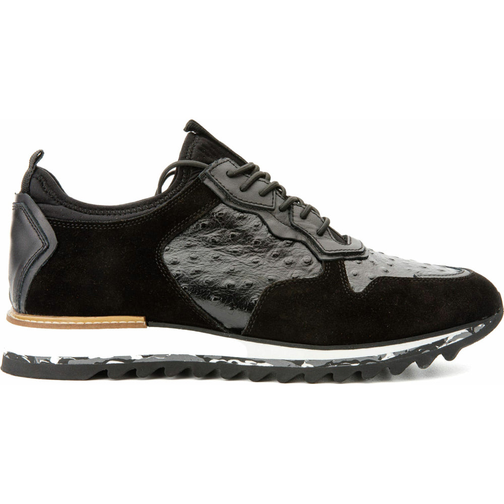 Vinci Leather The Sopez Black Leather Sneaker (15135)