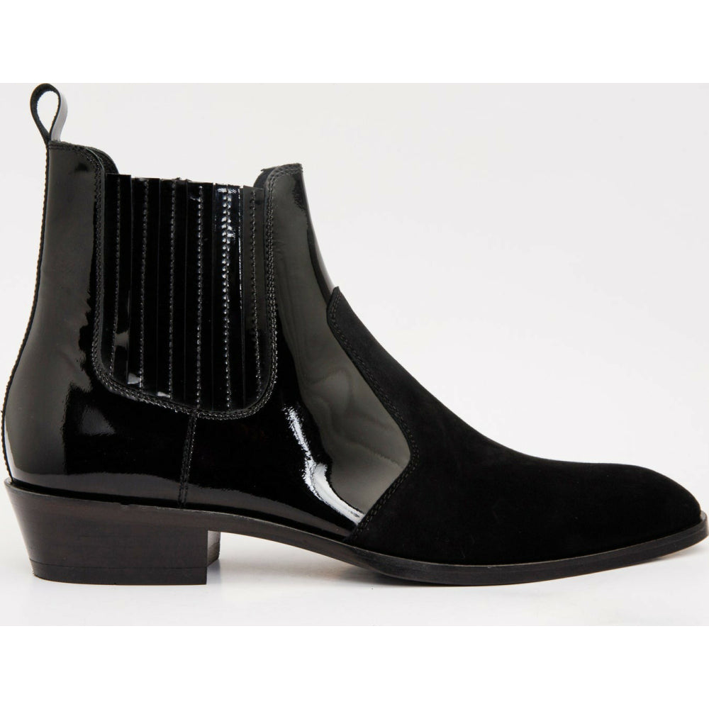 Vinci Leather The Sorhag Black Suede Leather Dress Boot (D-5109)