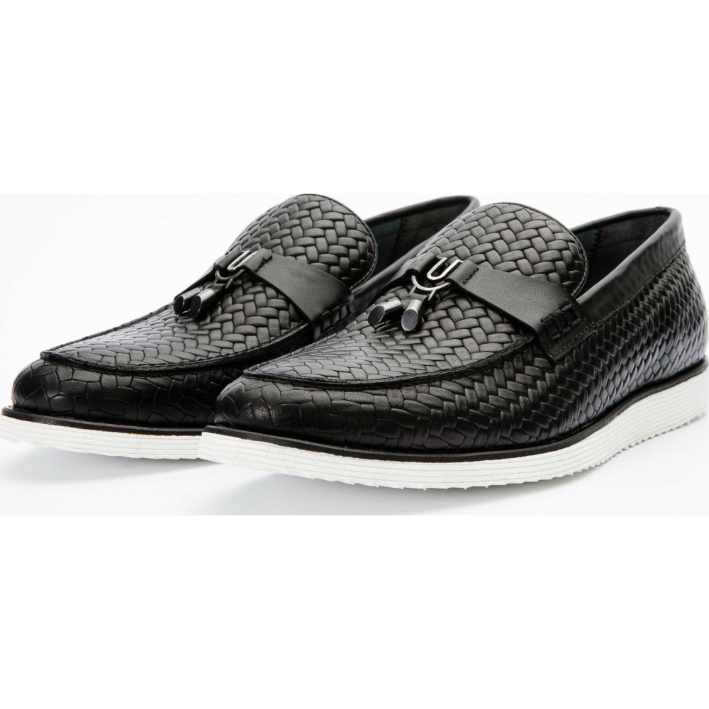 Vinci Leather The Sperry Black Leather Tassel Loafer