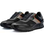 Vinci Leather The Tach Black Leather Sneaker (D-500T)
