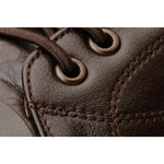 Vinci Leather The Taco Brown Leather Casual Lace-up Boot With A Zipper (14115)