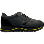 Vinci Leather The Taksim Black / Yellow Leather Sneaker (14226)