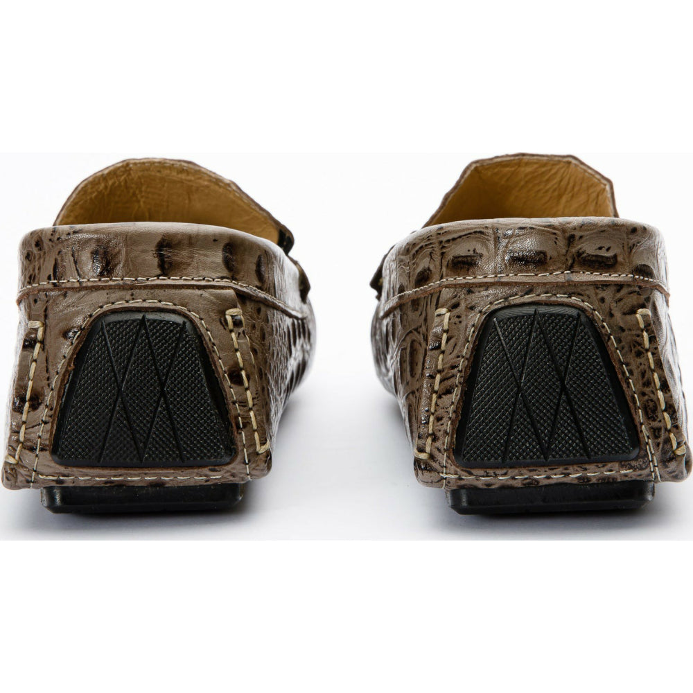 Vinci Leather The Tanca Dark Vizon Leather Bit Loafer (15523)