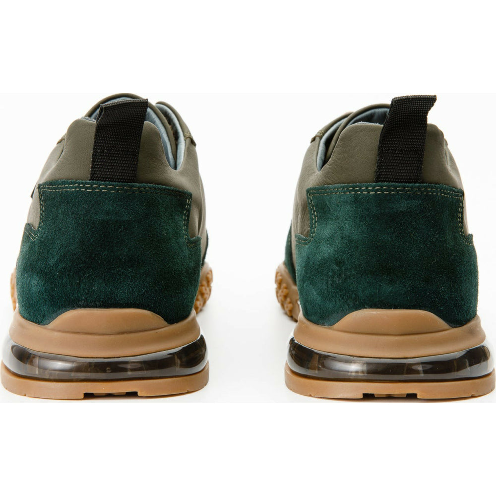 Vinci Leather The Tiran Green Leather Sneaker (15160)