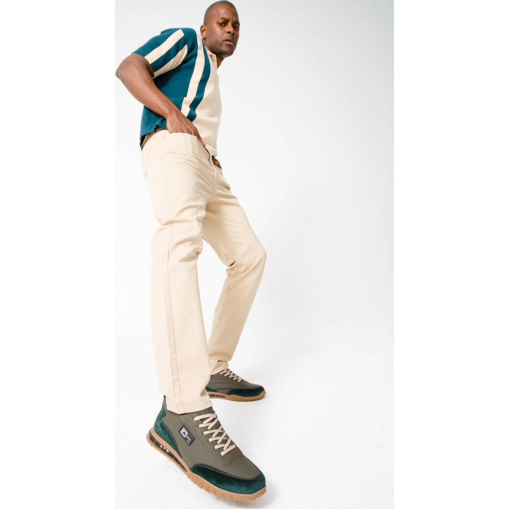 Vinci Leather The Tiran Green Leather Sneaker (15160)
