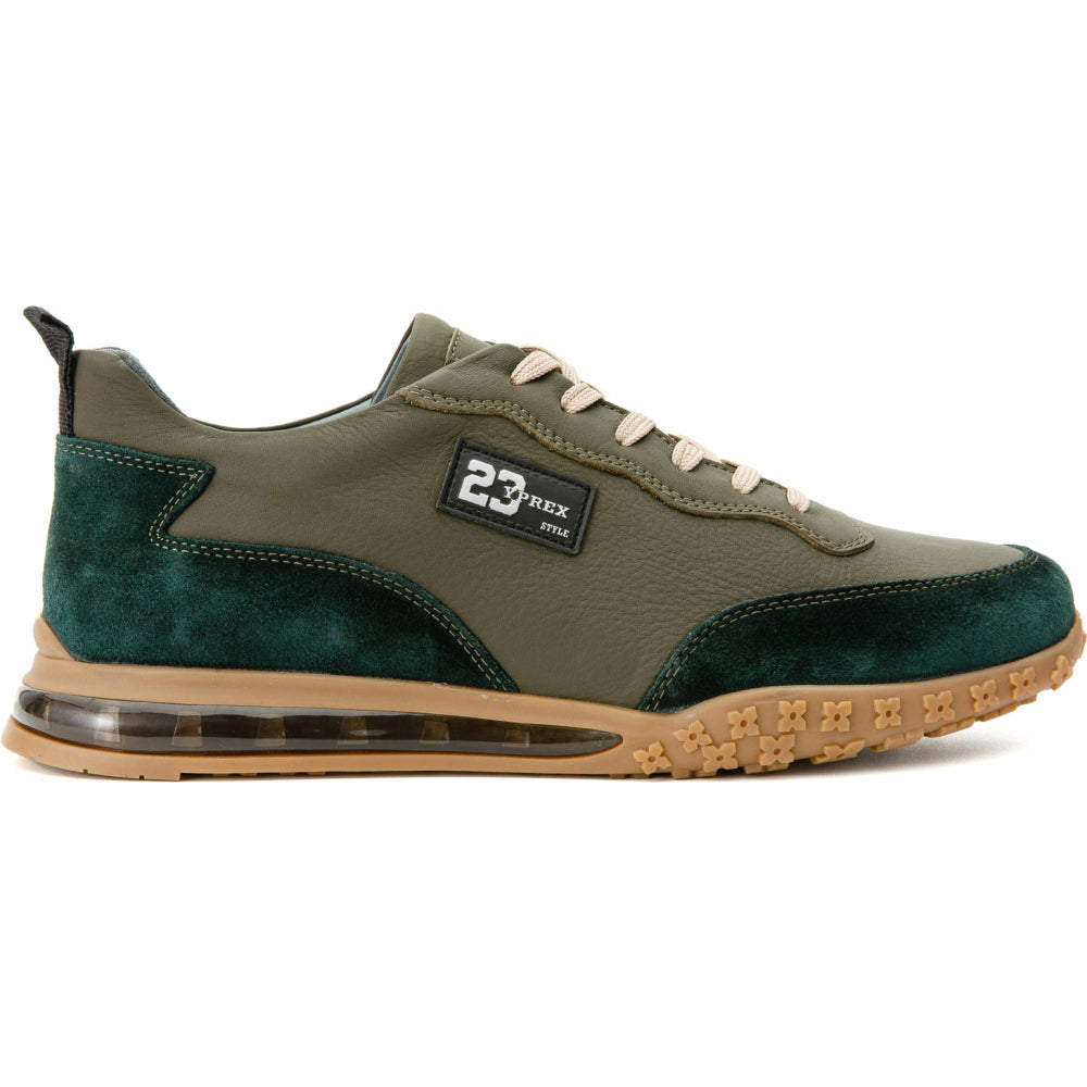 Vinci Leather The Tiran Green Leather Sneaker (15160)