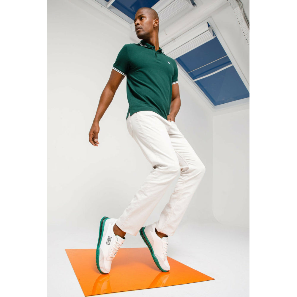 Vinci Leather The Tiran White Leather Sneaker (15160)