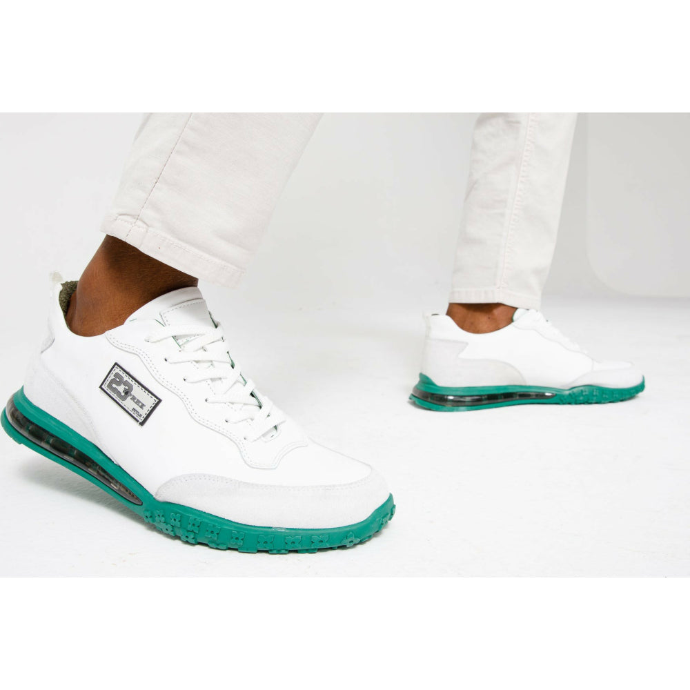 Vinci Leather The Tiran White Leather Sneaker (15160)