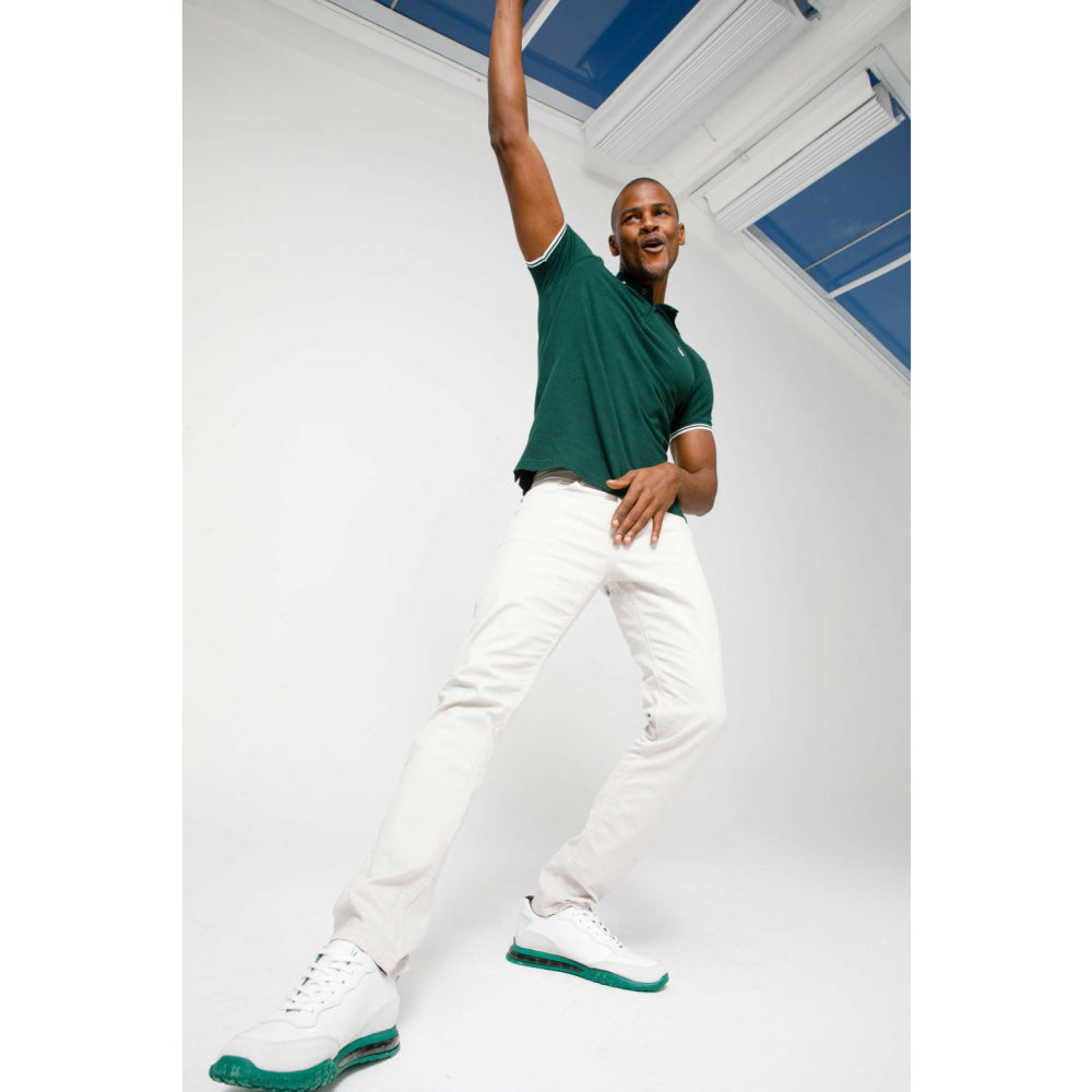 Vinci Leather The Tiran White Leather Sneaker (15160)