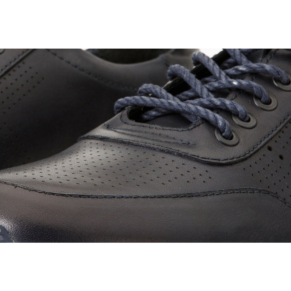 Vinci Leather The Tisina Blue Leather Sneaker (6557)