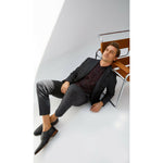 Vinci Leather The Turan Black Woven Double Monk Strap Dress Shoe (15471)
