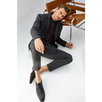 Vinci Leather The Turan Black Woven Double Monk Strap Dress Shoe (15471)