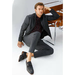 Vinci Leather The Turan Black Woven Double Monk Strap Dress Shoe (15471)