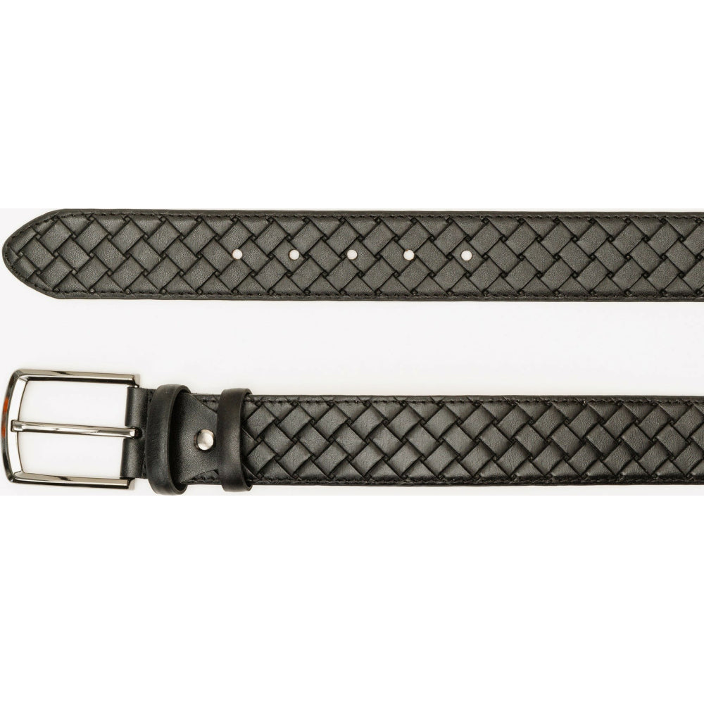 Vinci Leather The Turan Black Woven Leather Belt