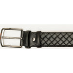 Vinci Leather The Turan Black Woven Leather Belt
