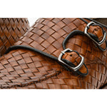 Vinci Leather The Turan Brown Woven Double Monk Strap Dress Shoe
