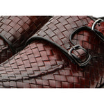 Vinci Leather The Turan Woven Double Monk Strap Dress Shoe Burgundy
