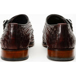 Vinci Leather The Turan Woven Double Monk Strap Dress Shoe Burgundy