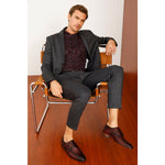 Vinci Leather The Turan Woven Double Monk Strap Dress Shoe Burgundy
