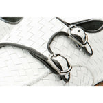 Vinci Leather The Turan White Woven Double Monk Strap Dress Shoe