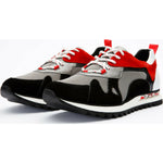 Vinci Leather The Tyler Black / Red Leather Sneaker (13023)