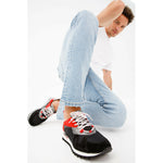 Vinci Leather The Tyler Black / Red Leather Sneaker (13023)
