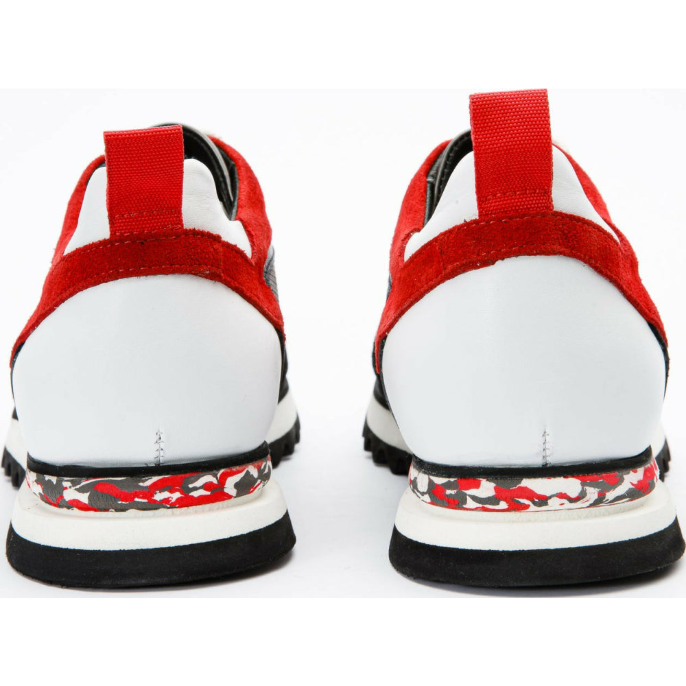 Vinci Leather The Tyler Black / Red Leather Sneaker (13023)