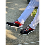 Vinci Leather The Tyler Black / Red Leather Sneaker (13023)
