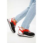 Vinci Leather The Tyler Black / Red Leather Sneaker (13023)
