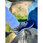 Vinci Leather The Tyler Blue Leather Sneaker (13023)