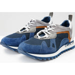 Vinci Leather The Tyler Blue Leather Sneaker (13023)