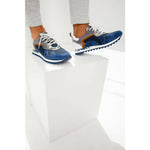 Vinci Leather The Tyler Blue Leather Sneaker (13023)