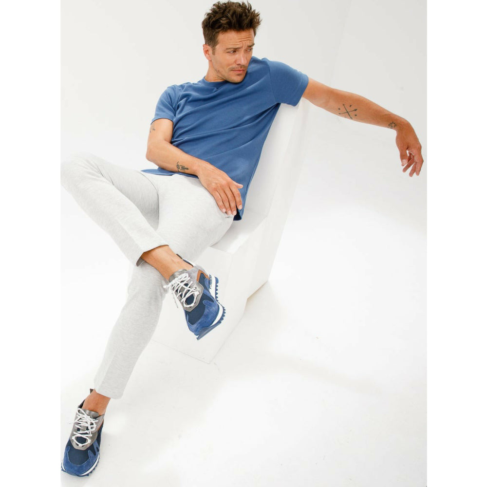 Vinci Leather The Tyler Blue Leather Sneaker (13023)