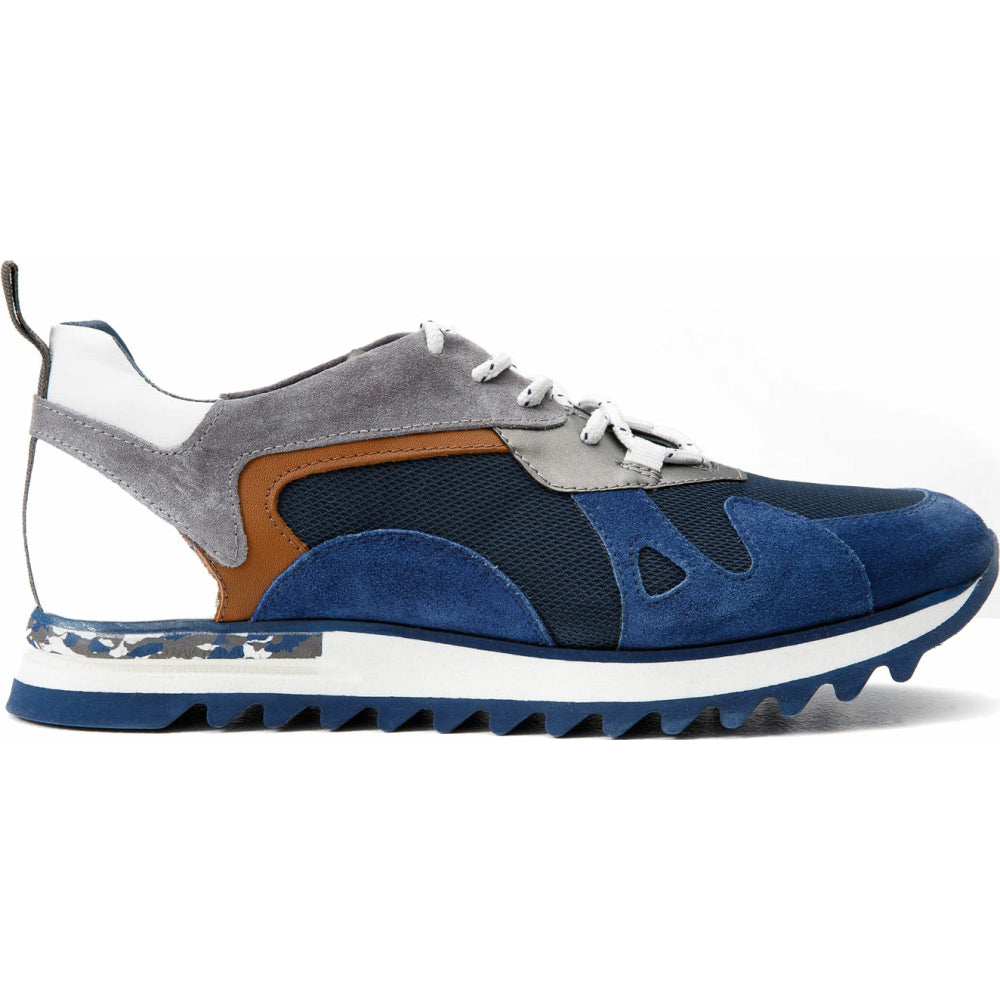 Vinci Leather The Tyler Blue Leather Sneaker (13023)