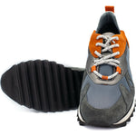 Vinci Leather The Tyler Grey Leather Sneaker (13023)