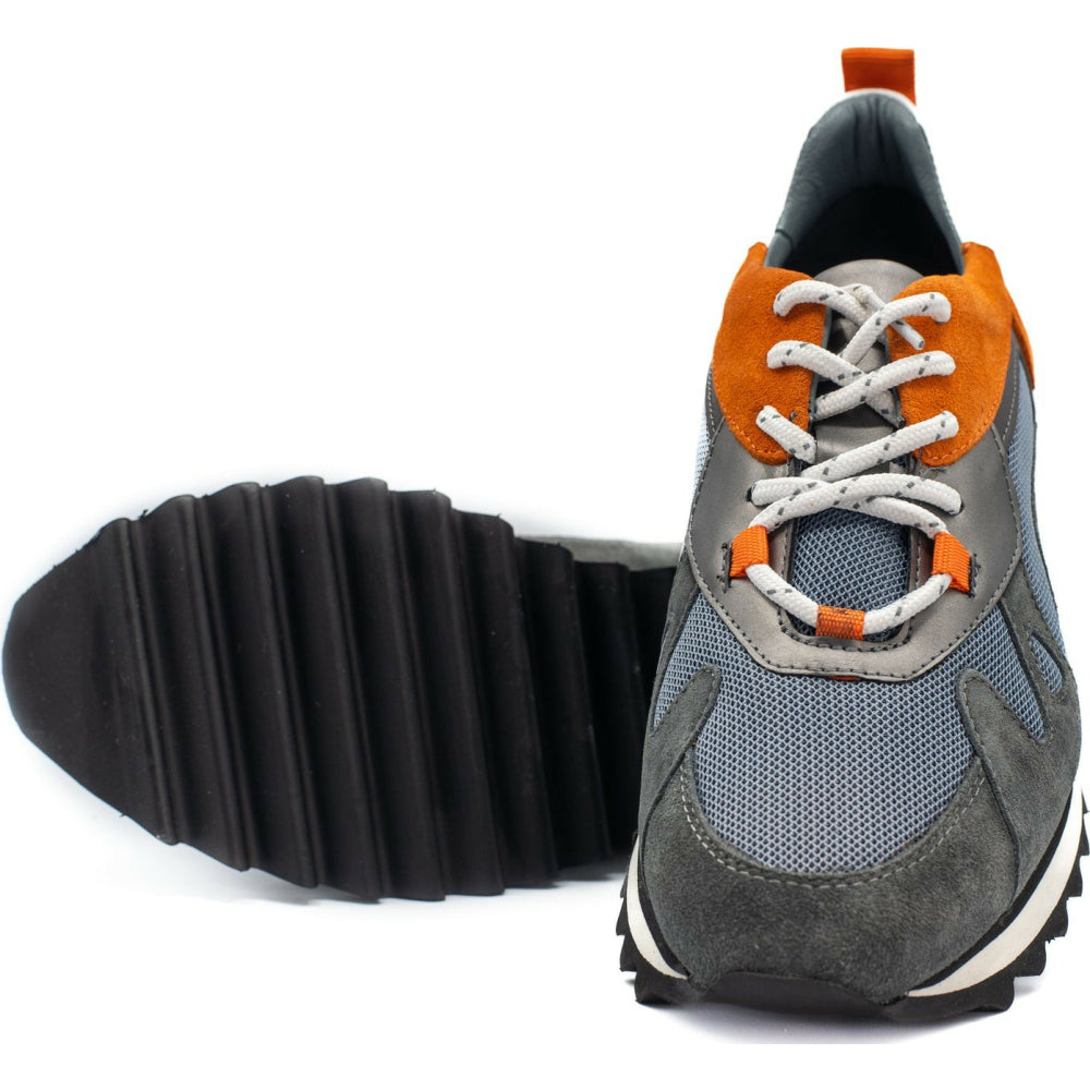 Vinci Leather The Tyler Grey Leather Sneaker (13023)