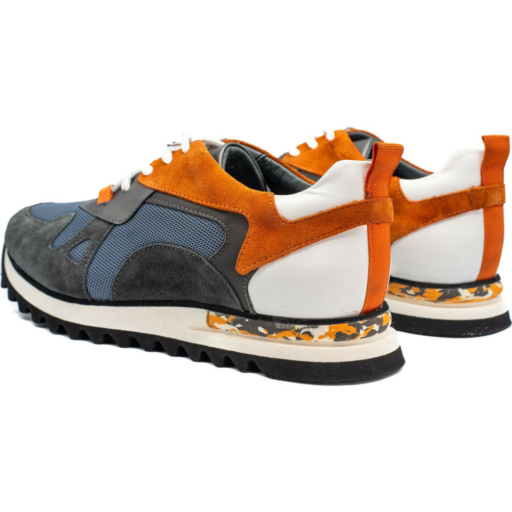 Vinci Leather The Tyler Grey Leather Sneaker (13023)