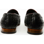 Vinci Leather The Vatra Black Woven Double Monk Strap Shoe