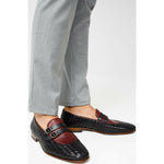 Vinci Leather The Vatra Black Woven Double Monk Strap Shoe