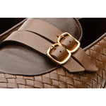 Vinci Leather The Vatra Brown Woven Double Monk Strap Shoe (2135)