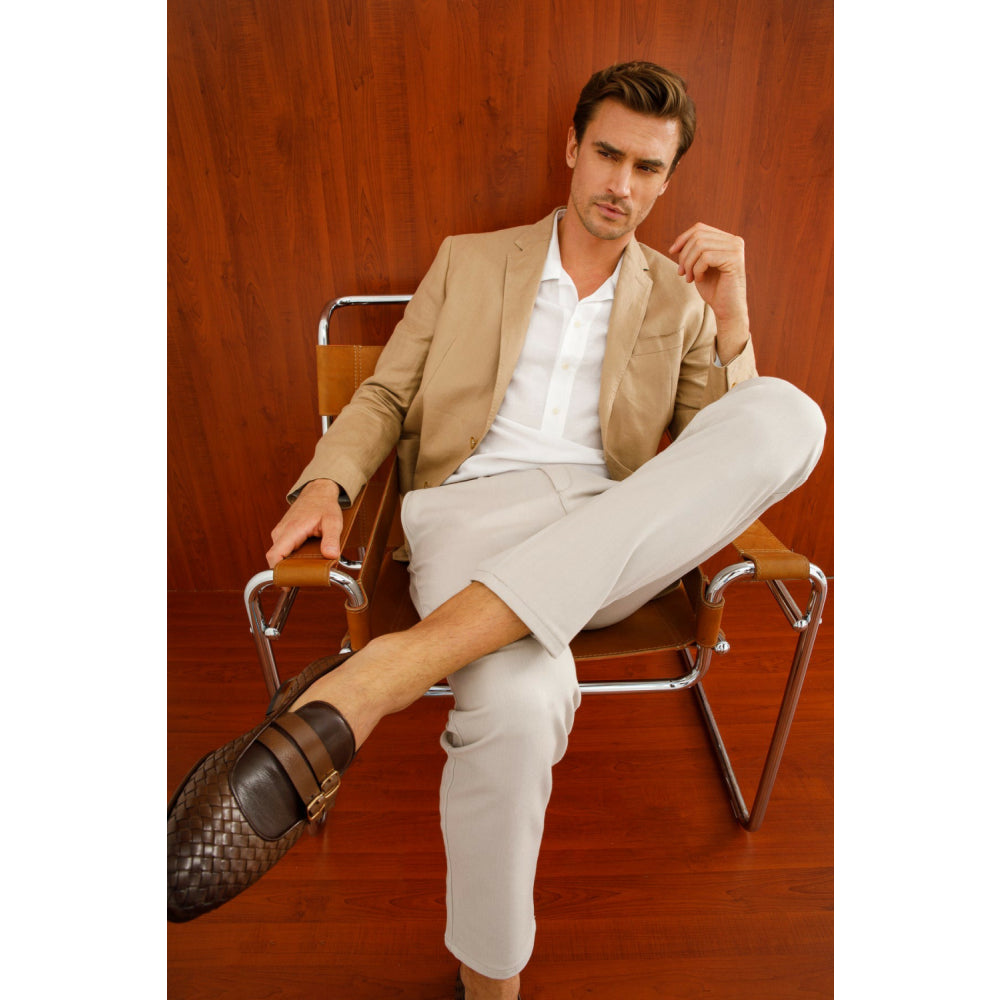 Vinci Leather The Vatra Brown Woven Double Monk Strap Shoe (2135)