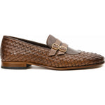 Vinci Leather The Vatra Brown Woven Double Monk Strap Shoe (2135)