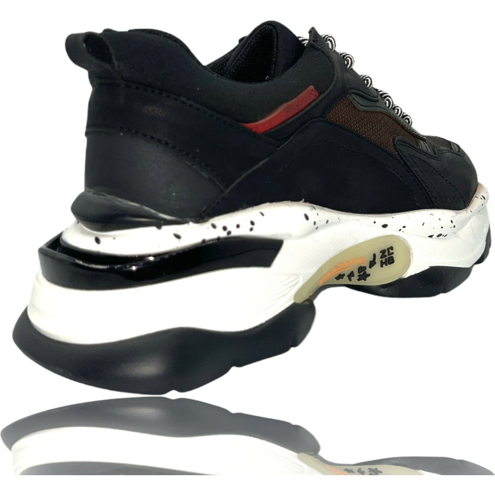 Vinci Leather The Venere Black Leather Sneaker